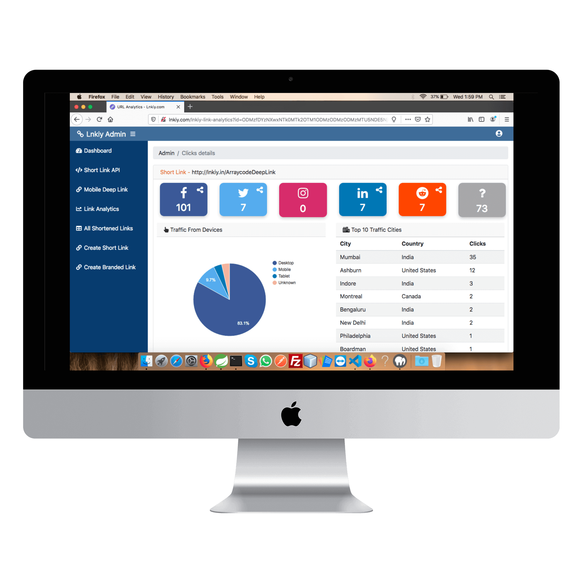 URL Shortener with advanced links analytics