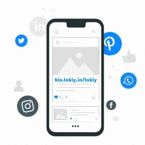 Phone showing a social profile with a Lnkiy bio link